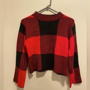 Red/Black Large Plaid Sweater Size small